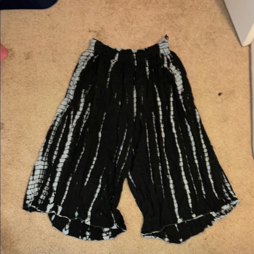 Kids Black and White Tie-Dye Pants